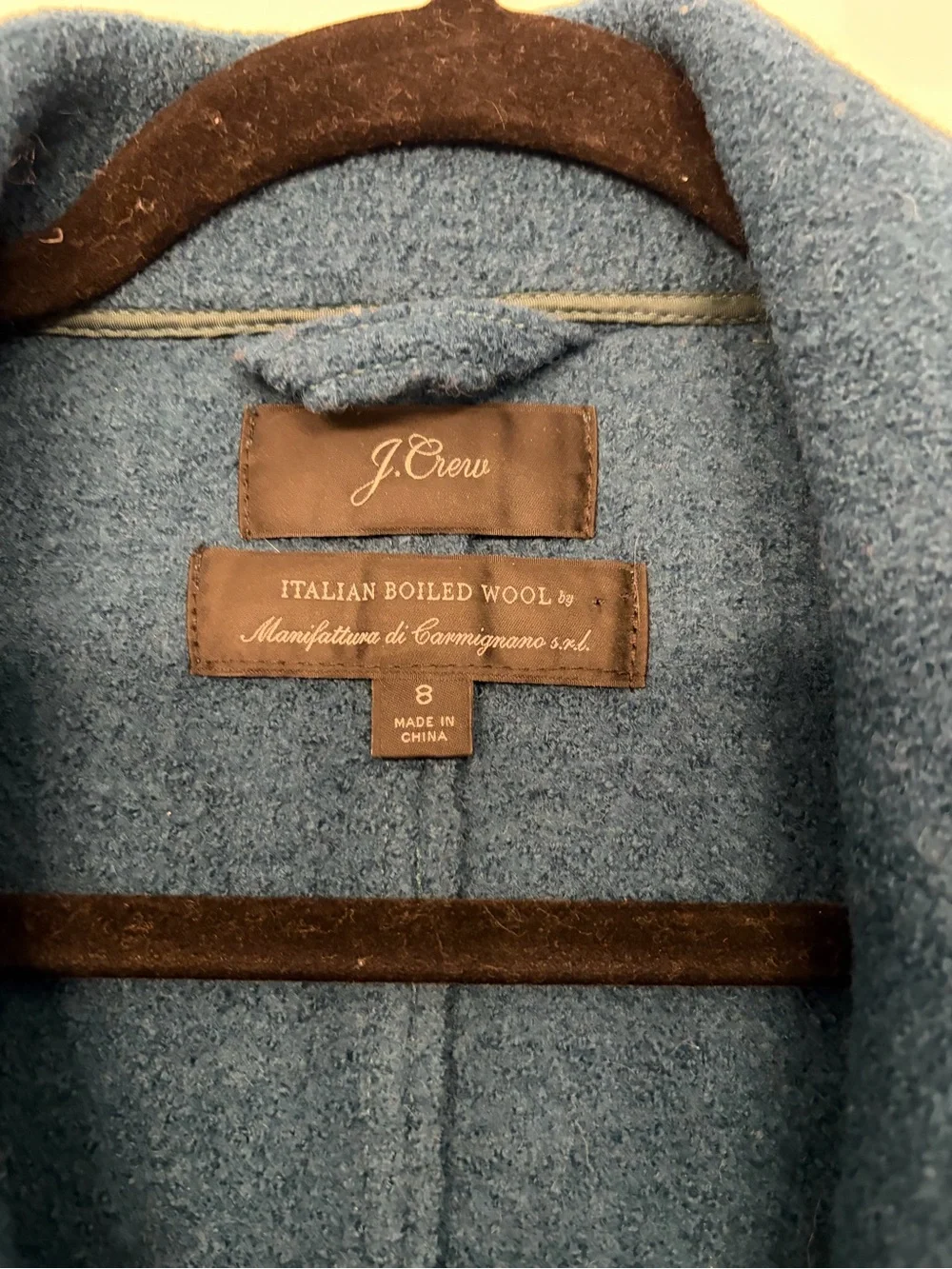 J. Crew Teal Single-Breasted Wool-Blend Coat